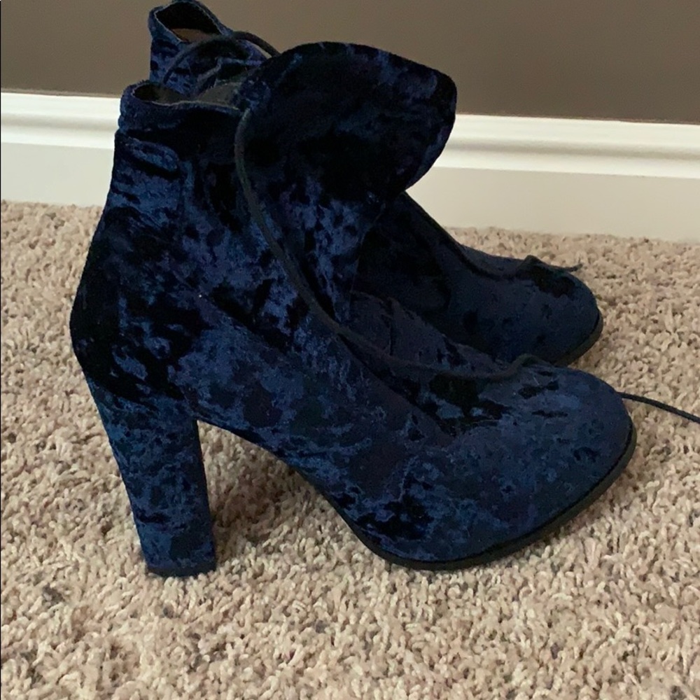 Blue Velvet Booties